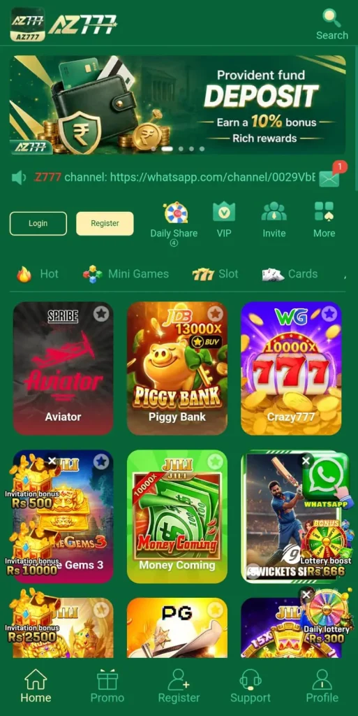 Game homepage